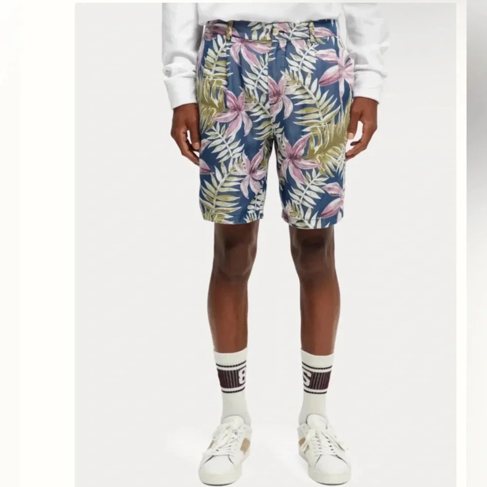 New! Scotch & Soda Twilt loose fit Hawaiian floral shorts nwt 28729